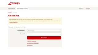 
                            2. Login | Swiss International Air Lines AG