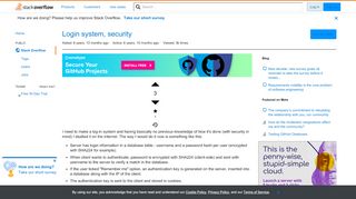 
                            4. Login system, security - Stack Overflow