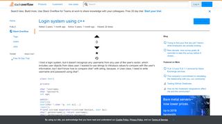 
                            10. Login system using c++ - Stack Overflow