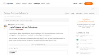 
                            5. Login Tableau within Salesforce |Tableau Community Forums