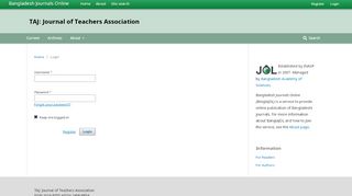 
                            12. Login | TAJ: Journal of Teachers Association