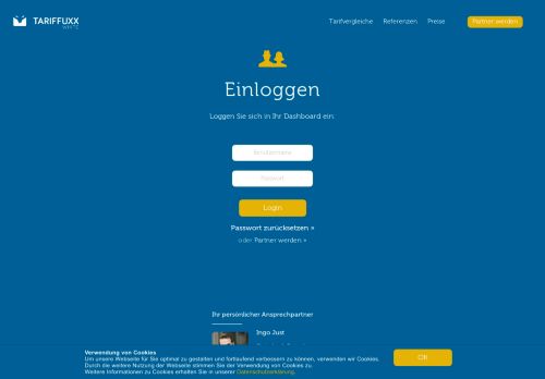 
                            1. Login | TARIFFUXX - Partnerprogramm