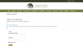 
                            4. Login - Tee Booking - Whangamata Golf Club