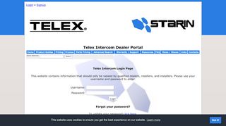 
                            7. Login - Telex Intercom - Starin