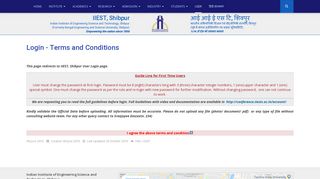 
                            3. Login - Terms and Conditions - IIEST Shibpur