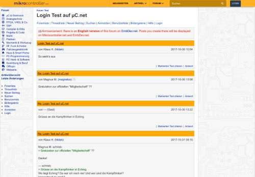
                            8. Login Test auf µC.net - Mikrocontroller.net