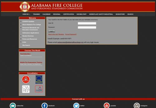 
                            13. Login - The Alabama Fire College