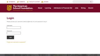 
                            13. Login - The American School Foundation