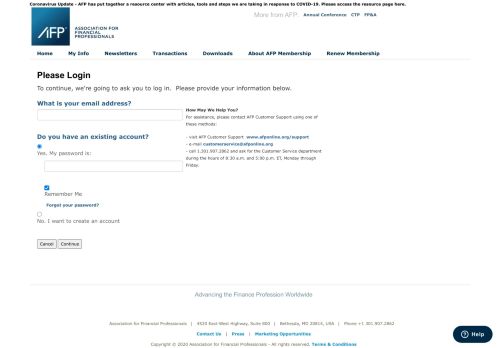 
                            3. Login - The Association for Financial Professionals