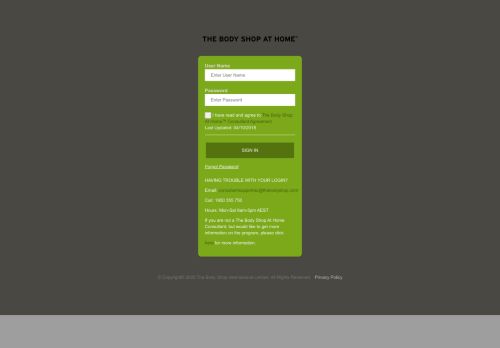 
                            6. Login - The Body Shop Australia