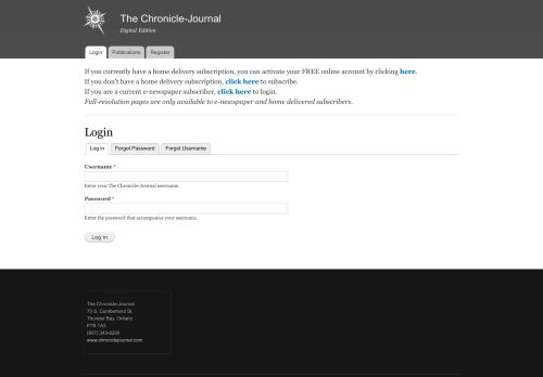 
                            8. Login | The Chronicle-Journal