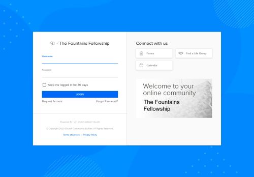 
                            11. Login | The Fountains Fellowship