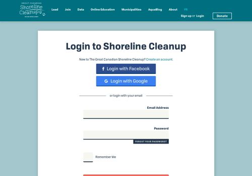 
                            8. Login - The Great Canadian Shoreline Cleanup :: Ocean Wise & WWF
