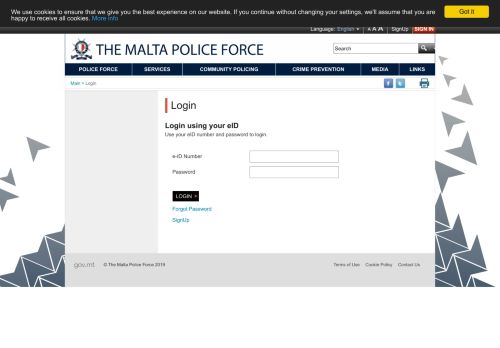 
                            11. Login - The Malta Police Force