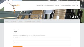 
                            8. Login - the Max Planck Institute for the Physics of Complex Systems