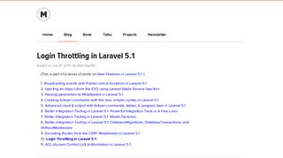 
                            2. Login Throttling in Laravel 5.1 | MattStauffer.com