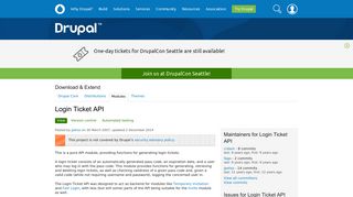 
                            5. Login Ticket API | Drupal.org