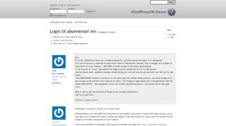 
                            13. Login til abonnenter mv « WordPress DK Forum - WordPress Danmark