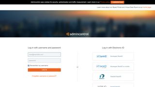 
                            1. Login til investerportal - Admincontrol