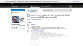 
                            8. Login timeout expired: al hacer una consulta de sql managment 2005 ...