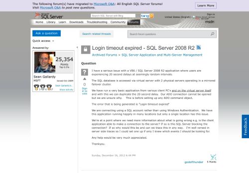 
                            7. Login timeout expired - SQL Server 2008 R2 - MSDN - Microsoft