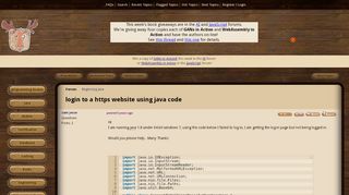 
                            3. login to a https website using java code (Beginning Java forum at ...