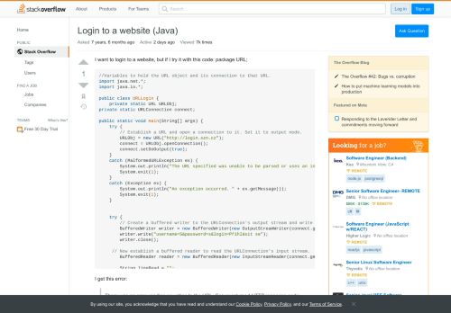
                            7. Login to a website (Java) - Stack Overflow