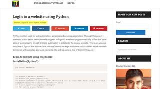 
                            4. Login to a website using PythonThe Tara Nights