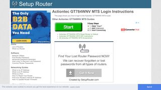 
                            12. Login to Actiontec GT784WNV MTS Router - SetupRouter