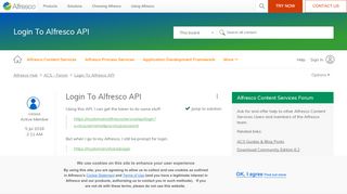 
                            11. Login To Alfresco API | Alfresco Community