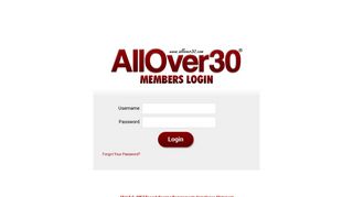 
                            1. Login To AllOver30.com®