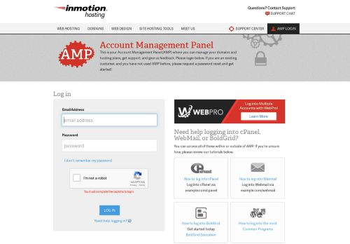 
                            1. Login to AMP - InMotion Hosting