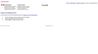 
                            5. Login to an existing account - R - crsng - nserc