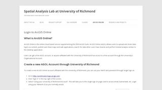 
                            11. Login to ArcGIS Online | Spatial Analysis Lab at University of Richmond