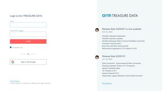 
                            13. Login to Arm TREASURE DATA - Treasure Data Console