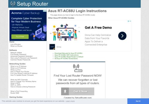 
                            1. Login to Asus RT-AC88U Router - SetupRouter