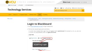 
                            2. Login to Blackboard | Technology Services | VCU