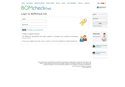 
                            1. Login to BOMcheck.net - REACH SVHC | RoHS Restrictions | REACH ...