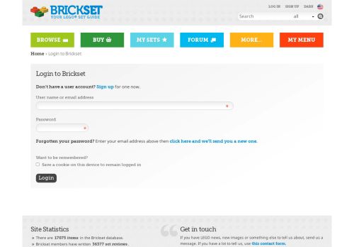 
                            9. Login to Brickset | Brickset: LEGO set guide and database