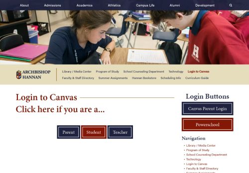 
                            9. Login to Canvas - Archbishop Hannan High School