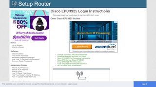 
                            7. Login to Cisco EPC3925 Router - SetupRouter