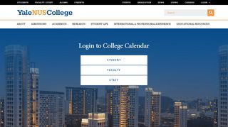 
                            3. Login to College Calendar - Yale-NUS College