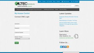 
                            7. Login to Connect One for My Access Control - Altec Systems Inc.