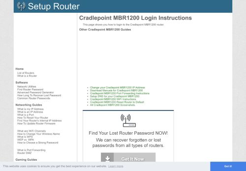 
                            12. Login to Cradlepoint MBR1200 Router - SetupRouter