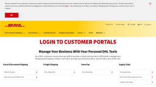 
                            6. Login to Customer Portals and Tools | DHL | Canada