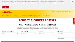 
                            6. Login to Customer Portals and Tools | DHL | New Zealand
