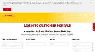 
                            11. Login to Customer Portals and Tools | DHL | United States of America