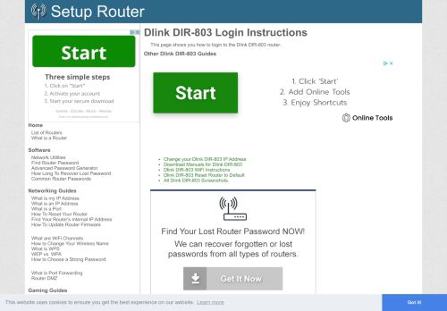 
                            3. Login to Dlink DIR-803 Router - SetupRouter