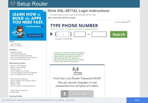 
                            7. Login to Dlink DSL-2877AL Router - SetupRouter