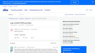 
                            10. Login to ELISA VIIHDE portal failed | OmaYhteisö